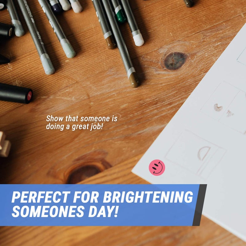 OfficeSmartLabels Happy Smiley Face Stickers (1/2 inch, Pink - 300 Labels) Circle Dot Smiley Face Labels for Incentive or Motivation - Image 3